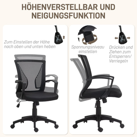 Rootz Ergonomic Office Chair - Mesh Desk Chair - Adjustable Office Seat - Comfort & Durability - 62cm x 60cm x 92-102cm