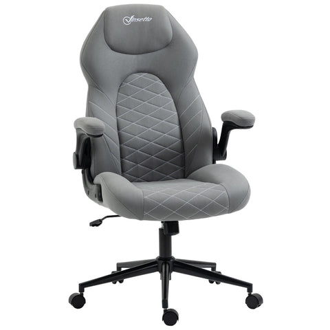 Rootz Vinsetto Office Chair - Ergonomic Desk Chair - Adjustable Height Chair - Rocker Function - Fold-Up Armrests - 65.5cm x 69.5cm x 112-122cm