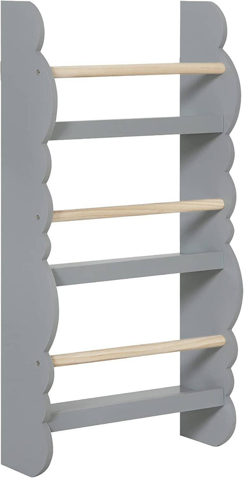 Rootz Kids Wall-Mounted Bookshelf - Children's Bookcase - Front Book Display - E1 MDF - Safety Features - 42.5cm x 80cm x 14.5cm