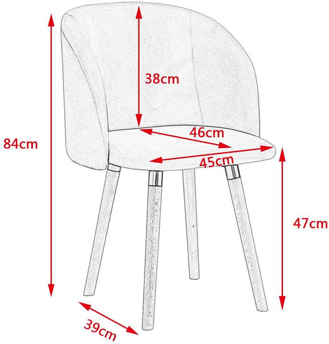 Rootz Ergonomic Dining Chair - Comfort Chair - Stylish Seating - Velvet Upholstery - Spinal Support - Durable Construction - Anti-Slip Pads - 45cm x 46cm x 84cm