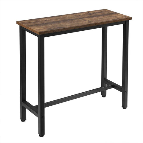 Rootz Modern Bar Table - Pub Table - High Table - Iron Frame Stability - Scratch-Resistant - Space-Saving Design - 100cm x 40cm x 100cm
