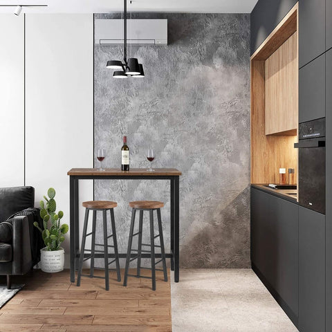 Rootz Modern Bar Table - Pub Table - High Table - Iron Frame Stability - Scratch-Resistant - Space-Saving Design - 100cm x 40cm x 100cm