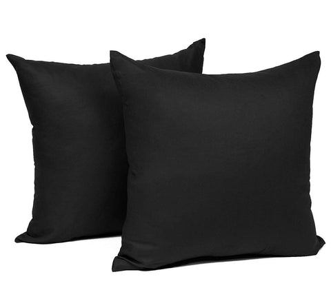 Rootz Pillow Cover Set - Cushions Case - 2 Piece Set - Hypoallergenic - Black - 100% Cotton - Breathable Fabric - 30x30cm x2