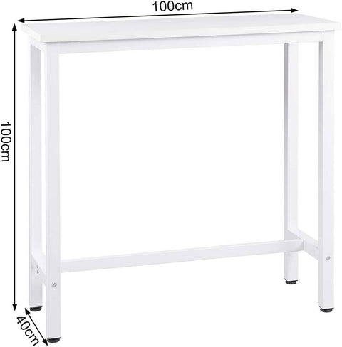 Rootz Modern Bar Table - Console Table - Dining Table - Sturdy Iron Frame - Scratch-Resistant - Water-Repellent - 40cm x 100cm x 100cm
