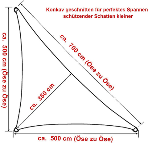 Rootz Premium Zonnezeil - Schaduwzeil - UV-beschermingsluifel - 93% UV-blok - Waterafstotend - Eenvoudige installatie - 5m x 5m x 7m