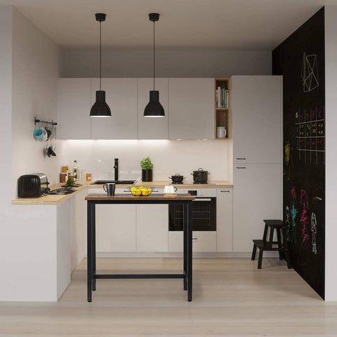 Rootz Modern Bar Table - Pub Table - High Table - Iron Frame Stability - Scratch-Resistant - Space-Saving Design - 100cm x 40cm x 100cm