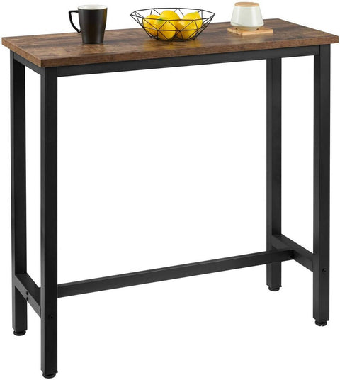 Rootz Modern Bar Table - Pub Table - High Table - Iron Frame Stability - Scratch-Resistant - Space-Saving Design - 100cm x 40cm x 100cm