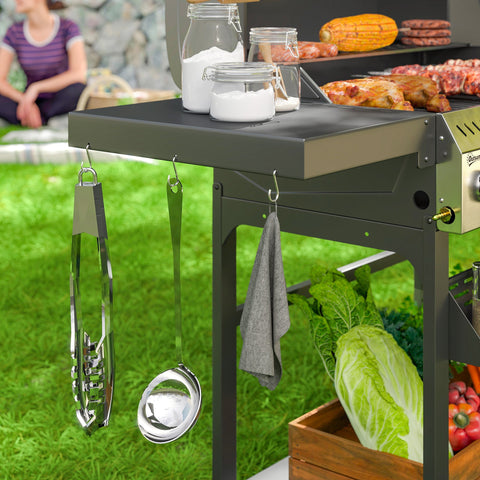 Rootz Gas Grill - BBQ Grill - Outdoor Cooker - Efficient 5-Burner System - 135cm x 55cm x 103cm - Black