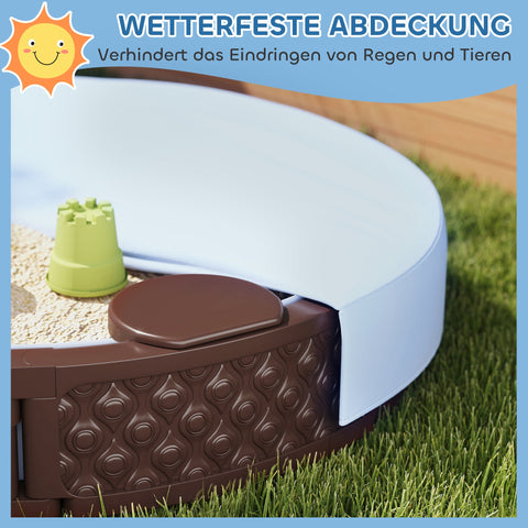 Rootz Sandpit Round Sandbox - Children's Play Sandbox - Kids Outdoor Sandpit - Weatherproof - Ø120 x 22h cm