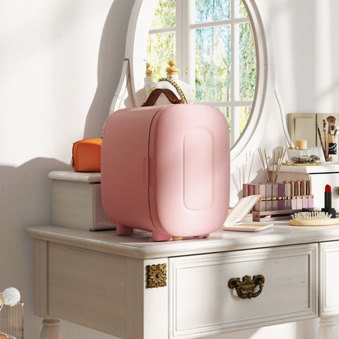 Rootz Pink Mini Beauty Fridge - Cosmetic Fridge - Skincare Fridge - Portable & Quiet - 20.3 x 26.3 x 28 cm