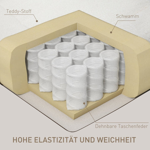 Rootz Recliner Chair - TV Armchair - Lazy Boy Chair - 150-Degree Recline - Rocking & Swivel - Teddy Fabric - 84cm x 104cm x 87cm