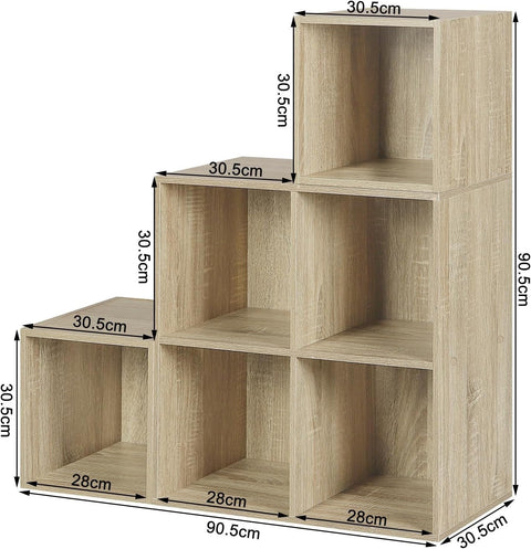 Rootz Modern White Bookcase - Stylish Bookshelf - Storage Organizer - Flexible Configuration - Superior Durability - Enhanced Stability - 90cm x 90cm x 30cm