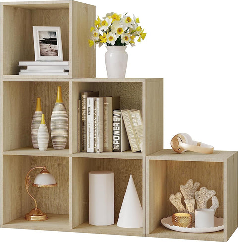Rootz Modern White Bookcase - Stylish Bookshelf - Storage Organizer - Flexible Configuration - Superior Durability - Enhanced Stability - 90cm x 90cm x 30cm