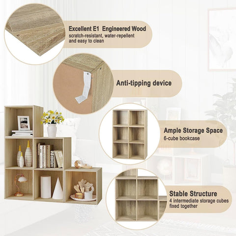 Rootz Modern White Bookcase - Stylish Bookshelf - Storage Organizer - Flexible Configuration - Superior Durability - Enhanced Stability - 90cm x 90cm x 30cm