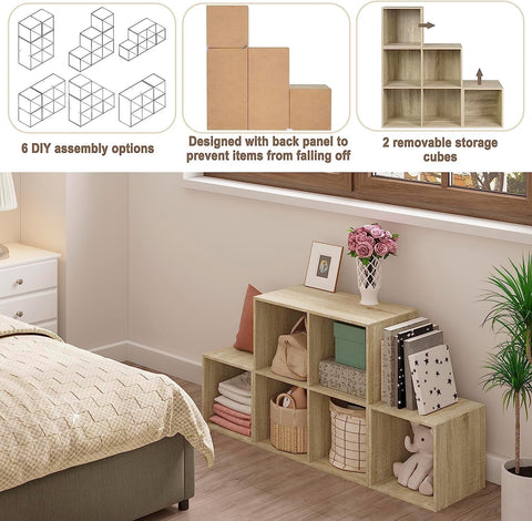 Rootz Modern White Bookcase - Stylish Bookshelf - Storage Organizer - Flexible Configuration - Superior Durability - Enhanced Stability - 90cm x 90cm x 30cm