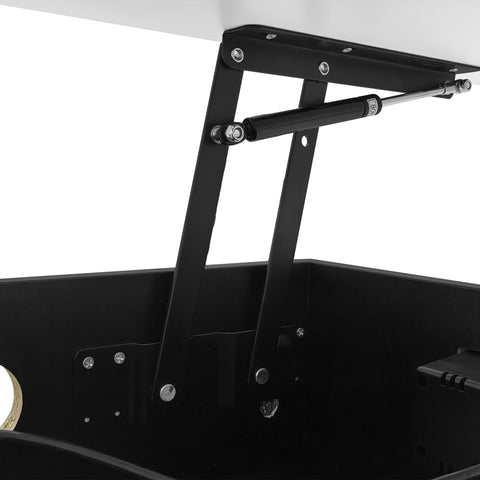 Rootz Bedside Table - Nightstand - Liftable Table - USB Charging - 74×40.2×71cm - Black+White