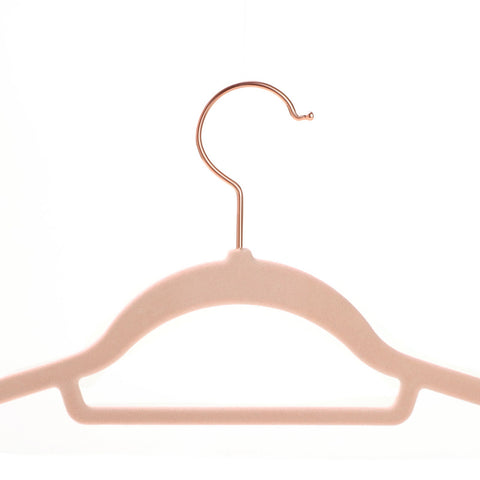 Rootz 50 Pack Velvet Hangers - Rose Gold Hook - Space Saving Hangers - Non-Slip Hangers - Lightweight - 45cm x 0.6cm x 23.5cm