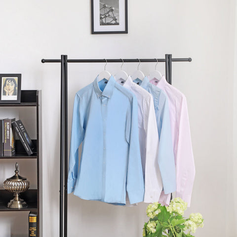 Rootz 20 Pack White Wooden Clothes Hangers - Maple Wood - Trouser Bar - Chrome Plated Hooks - Organize Closet - Space Saving - 44.5cm x 23cm x 1.2cm