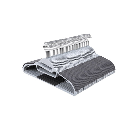 Rootz 20 Pack Dark Gray ABS Plastic Hangers - Space Saving Hangers - Lightweight Hangers - Max Load 5kg - 41.5cm x 22.5cm x 0.5cm