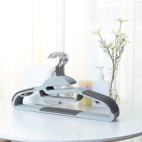 Rootz 20 Pack Dark Gray ABS Plastic Hangers - Space Saving Hangers - Lightweight Hangers - Max Load 5kg - 41.5cm x 22.5cm x 0.5cm
