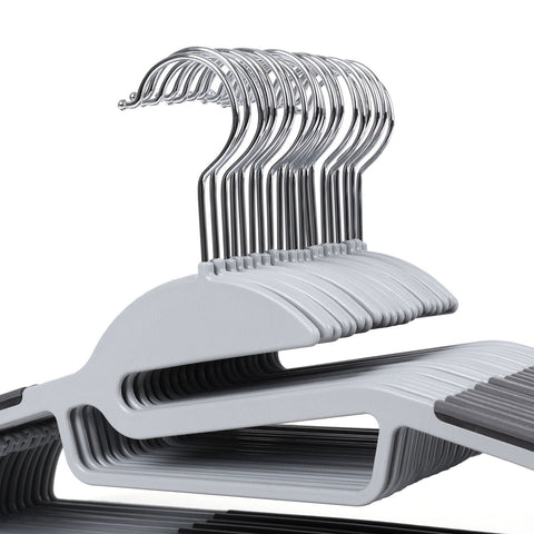 Rootz 20 Pack Dark Gray ABS Plastic Hangers - Space Saving Hangers - Lightweight Hangers - Max Load 5kg - 41.5cm x 22.5cm x 0.5cm