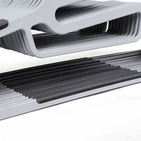 Rootz 20 Pack Dark Gray ABS Plastic Hangers - Space Saving Hangers - Lightweight Hangers - Max Load 5kg - 41.5cm x 22.5cm x 0.5cm