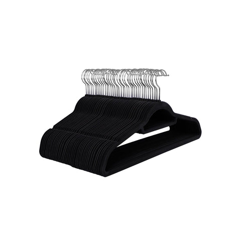 Rootz Velvet Coat Hangers - Non-Slip Hangers - Space-Saving Hangers - Durable ABS Plastic - 45cm x 23.5cm x 0.6cm