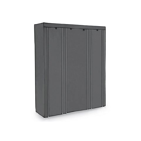 Rootz Gray Fleece Fabric Folding Cabinet - Storage Organizer - Portable Wardrobe - Steel Tube Construction - Lightweight - Easy Assembly - 150cm x 175cm x 45cm