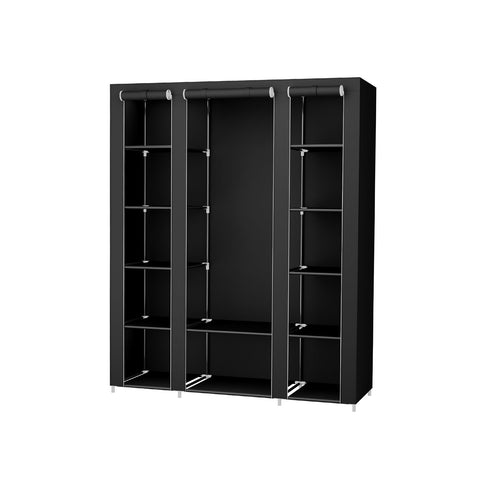 Rootz Folding Wardrobe - Closet Organizer - Storage Cabinet - Tubular Steel Frame - Fleece Fabric - Dust-Free Storage - Space-Saving Design - 150cm x 175cm x 45cm