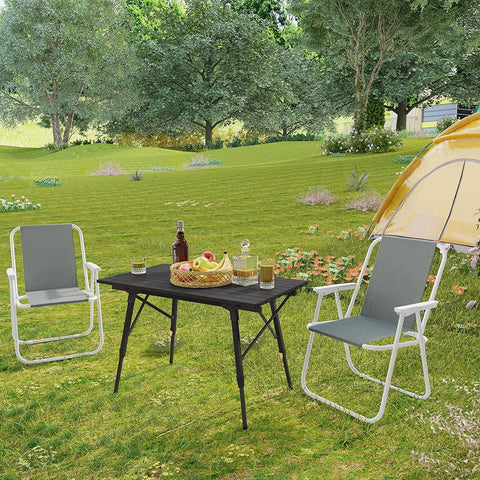 Rootz Ultralight Campingstoel - Draagbare klapstoel - Lichtgewicht, compact, duurzaam - Eenvoudige installatie, waterbestendig, ondersteunt tot 100 kg - 600D Oxford-stof - 58 cm x 53 cm x 76 cm uitgevouwen