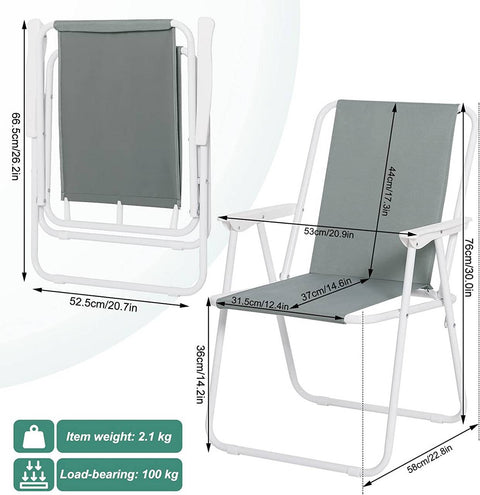 Rootz Ultralight Campingstoel - Draagbare klapstoel - Lichtgewicht, compact, duurzaam - Eenvoudige installatie, waterbestendig, ondersteunt tot 100 kg - 600D Oxford-stof - 58 cm x 53 cm x 76 cm uitgevouwen