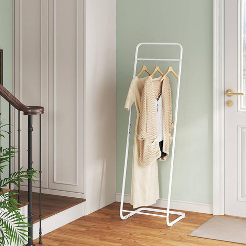 Rootz Clothing Rack - Cloakroom Stand - Garment Rail - Space-Saving - 40x140x40 cm - Metal White - Robust and corrosion-resistant design