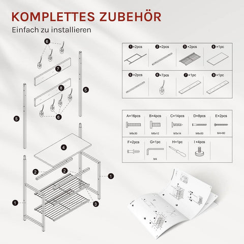 Rootz Clothing Rack with Shoe Shelf - Wardrobe Organizer - Entryway Stand - Space-Saving - 60x170x31.5cm - Wood & Steel Rustic Brown