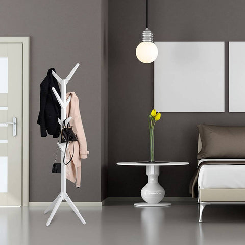 Rootz Standing Clothes Rack - Coat Stand - Hall Tree - Sturdy Organizer - Solid Wood - 180cm x 43cm x 43cm