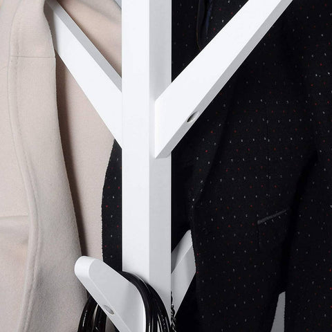 Rootz Standing Clothes Rack - Coat Stand - Hall Tree - Sturdy Organizer - Solid Wood - 180cm x 43cm x 43cm