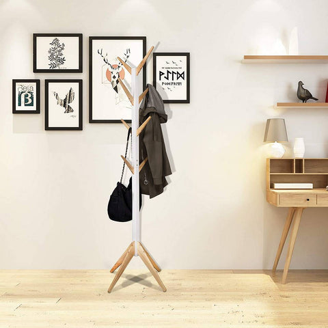Rootz Clothes Rack - Standing Coat Rack - Wardrobe Stand - Solid Wood - Sturdy - Space-Saving - 180cm x 43cm x 43cm