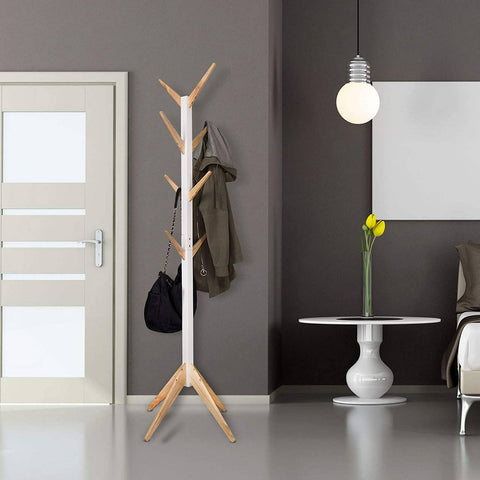 Rootz Clothes Rack - Standing Coat Rack - Wardrobe Stand - Solid Wood - Sturdy - Space-Saving - 180cm x 43cm x 43cm