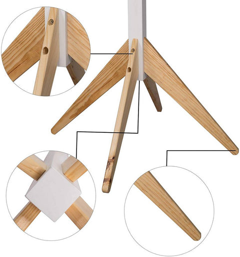 Rootz Clothes Rack - Standing Coat Rack - Wardrobe Stand - Solid Wood - Sturdy - Space-Saving - 180cm x 43cm x 43cm