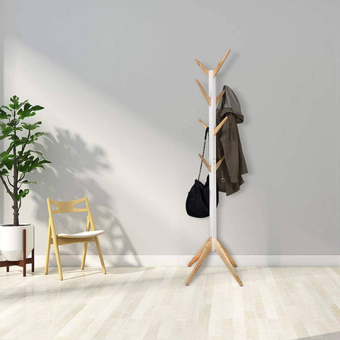 Rootz Clothes Rack - Standing Coat Rack - Wardrobe Stand - Solid Wood - Sturdy - Space-Saving - 180cm x 43cm x 43cm