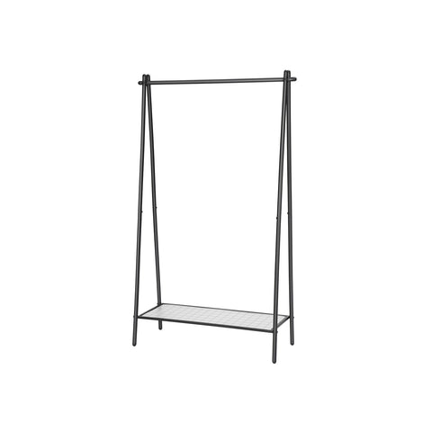 Rootz  Black Clothes Rack - Garment Rail - Hanging Organizer - 40kg Capacity - 92.5 x 33.5 x 153 cm