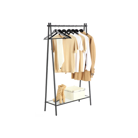 Rootz  Black Clothes Rack - Garment Rail - Hanging Organizer - 40kg Capacity - 92.5 x 33.5 x 153 cm