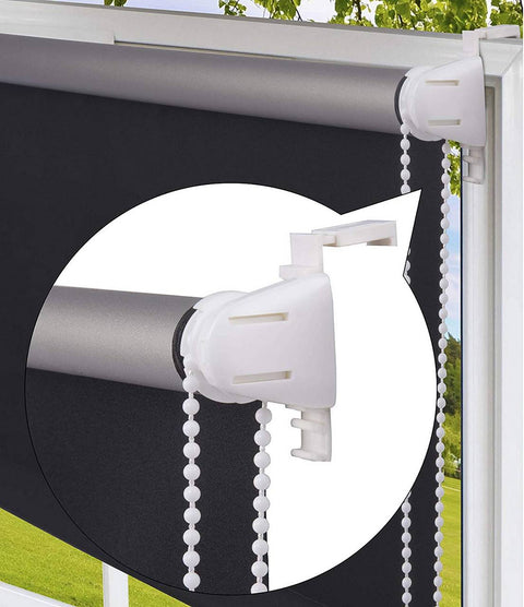 Rootz Roller Blind Accessory Set - Bracket Kit - Clamp Carrier - Roller Blind Parts - Easy Repair - 3M Adhesive Pads - 25cm x 10cm x 5cm