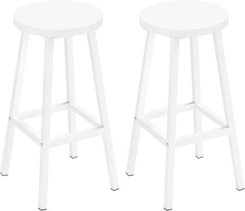 Rootz Klihome Bar Stool 2 Set - Counter Stool - Kitchen Seat - Scratch-Resistant - 30.5 x 64.5 x 30.5 cm - White