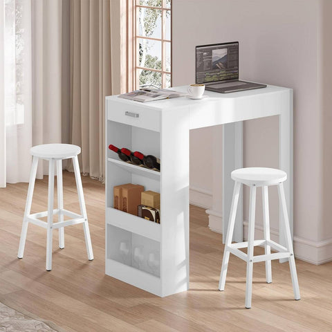 Rootz Klihome Bar Stool 2 Set - Counter Stool - Kitchen Seat - Scratch-Resistant - 30.5 x 64.5 x 30.5 cm - White