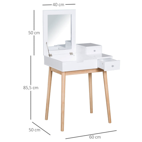 Rootz Dressing Table - Cosmetic Table - Vanity Table - Compact Storage Solution - 60 x 50 x 85.5cm