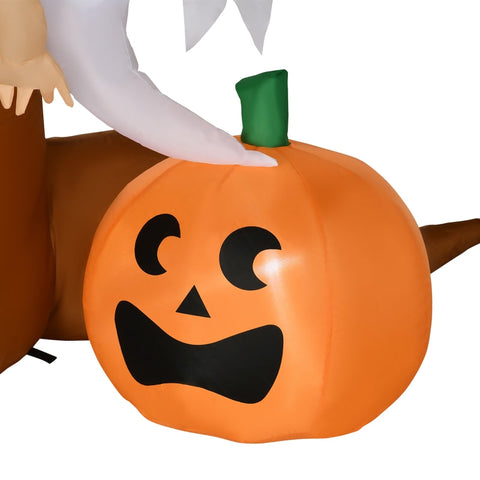 Rootz 8ft Ghost Tree Halloween Decoration - Inflatable LED Lighted Yard Decor - Spooky Outdoor Display - Easy Setup - Weather-Resistant Polyester - 200cm x 90cm x 240cm