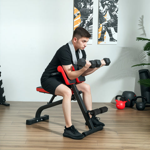 Rootz Multifunctional Adjustable Weight Bench - Fitness Bench - Curl Station - Foldable Space-Saver - 103cm x 65cm x 67-98cm