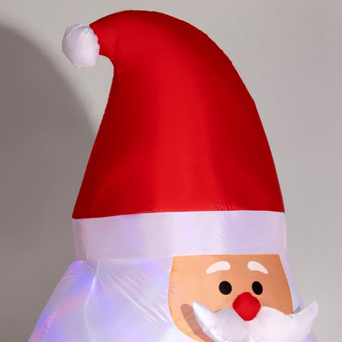 Rootz Inflatable Santa Claus Decoration - Christmas Decor - LED Rotating Light - Polyester - 184cm x 125cm x 183cm