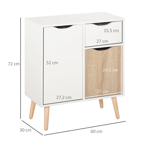 Rootz Buffet Sideboard - Storage Cabinet - Credenza - Scandinavian Design - Sturdy & Safe - 60x30x72cm