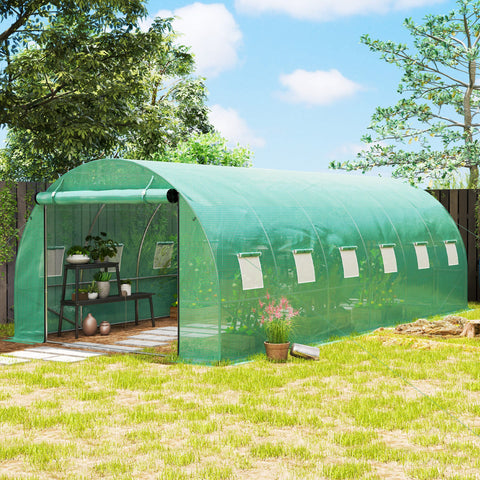 Rootz Poly Tunnel Greenhouse - Walk-in Tent - Growing House - Expand Cultivation Season - 600cm x 300cm x 197cm